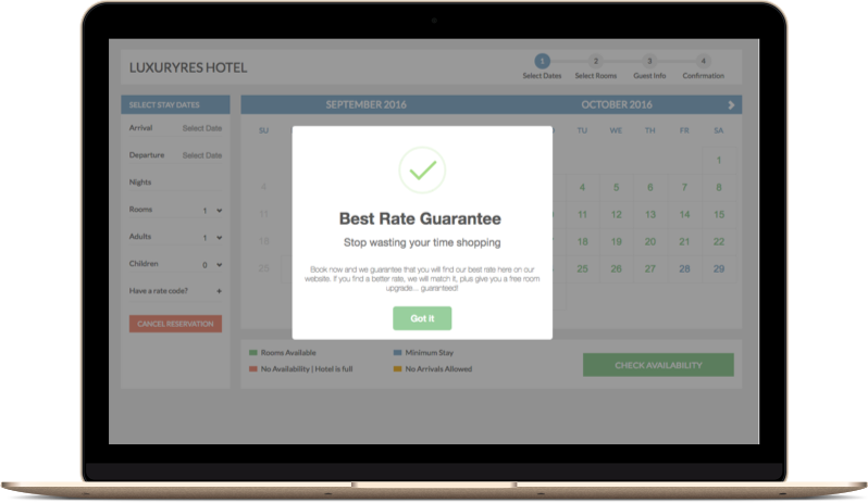 Best Rate Guarantee” Booking Engine