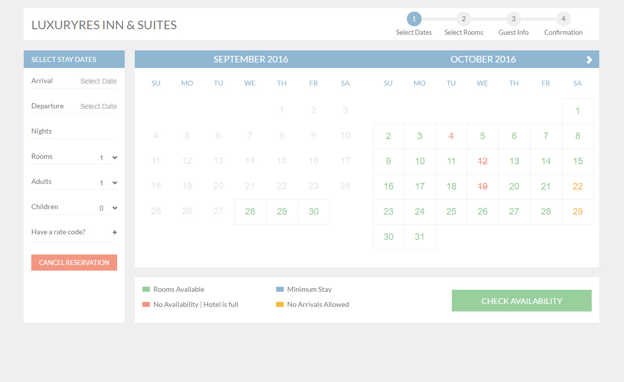 LuxuryRes Online Booking Engine Demo
