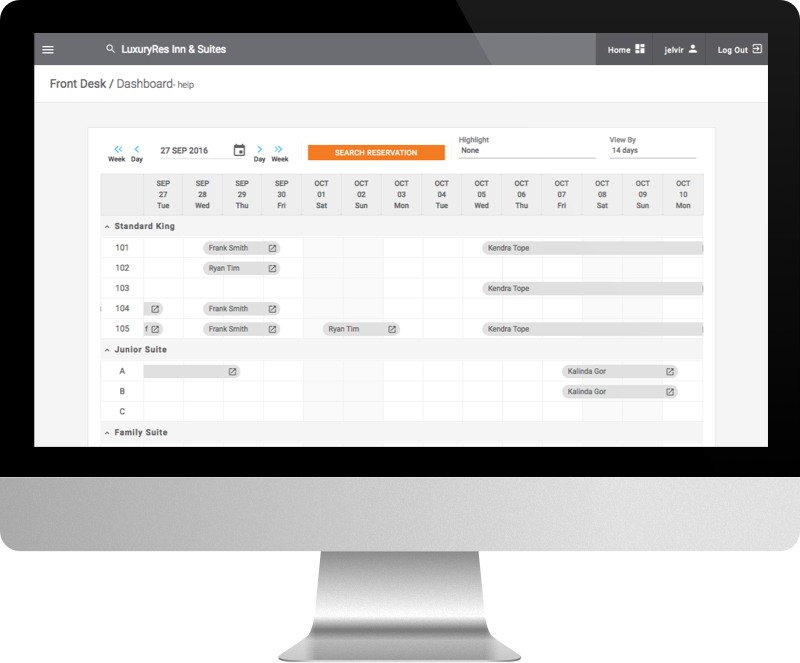 LuxuryRes PMS Dashboard